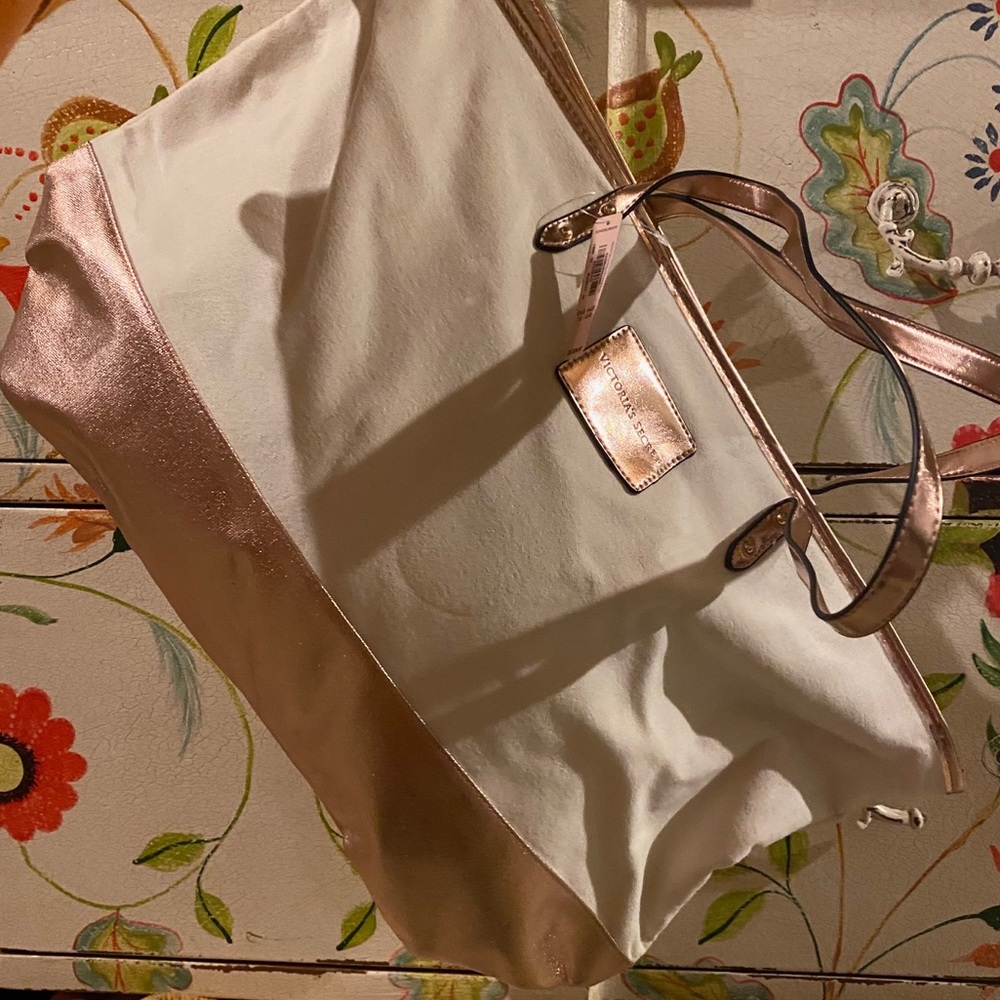 Rose Gold and Cream Victoria’s Secret Tote